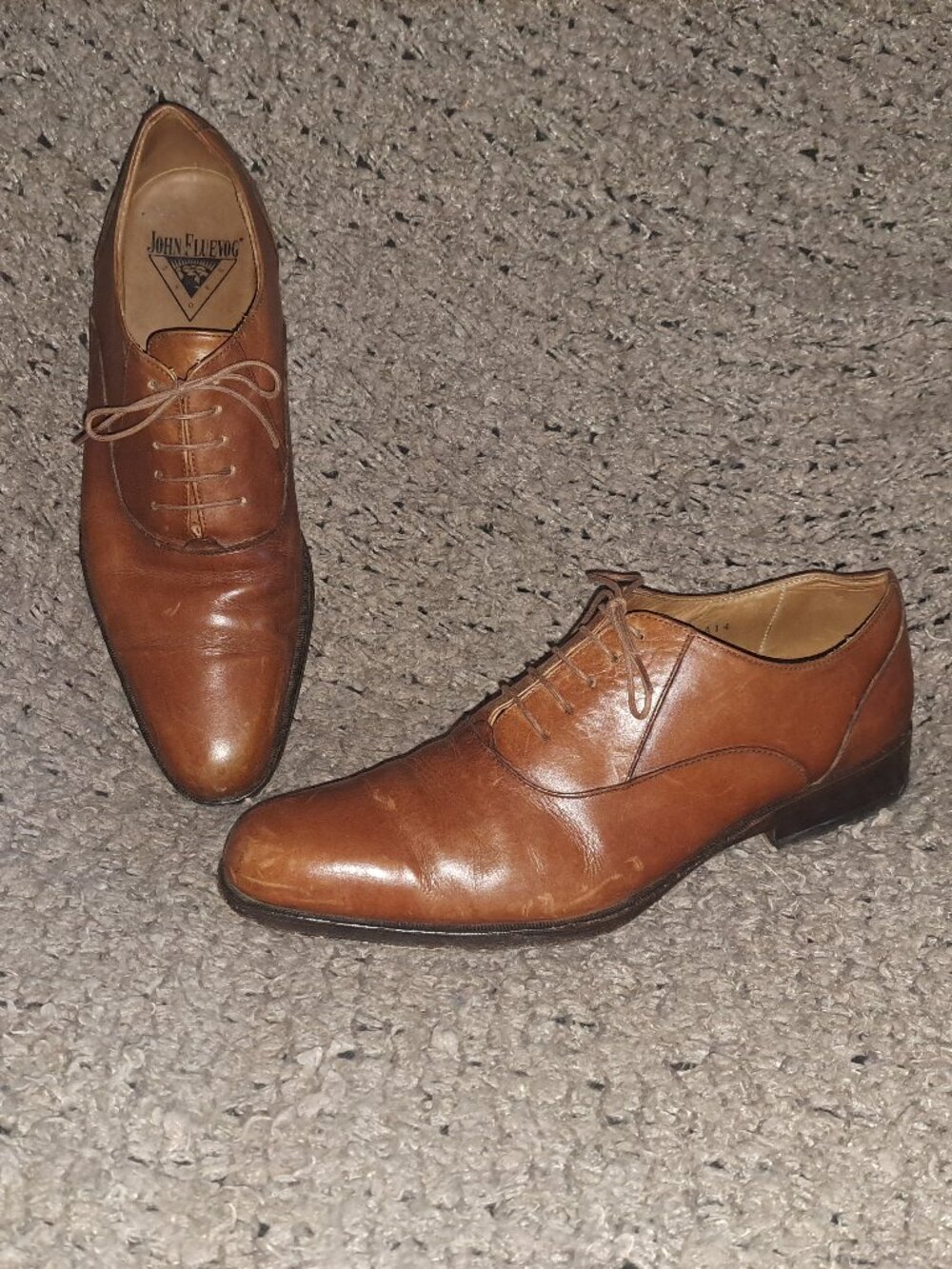 JOHN FLUEVOG-Twin Turbine-Brown Leather Oxfords-Lace Up-Size 8-Very Good